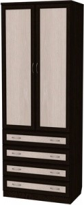 Распашной шкаф 103 со штангой, цвет Венге в Элисте - изображение