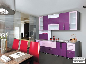 Кухня прямая Мыло 224 2600, цвет Фиолет/Пастель фиолет в Элисте