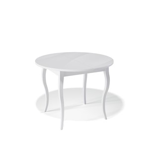 Обеденный круглый стол Kenner 1000С (Белый/Стекло белое глянец) в Элисте