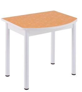 Кухонный пристенный стол СТОЛБУРГ НСПГ-02 ПЛ1, цветы манго/белое ЛДСП/36 прямые трубки крашеные белый в Элисте