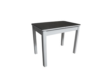 Кухонный раздвижной стол Айсберг-2СТ белое/черное/прямые массив в Элисте - предосмотр