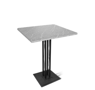 Барный стол SHT-TU6-BS1/H110 / SHT-TT 80/80 МДФ (серый мрамор/черный) в Элисте