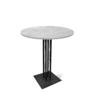 Кухонный круглый стол SHT-TU6-BS1/H110 / SHT-TT 90 ЛДСП (бетон чикаго светло-серый/черный) в Элисте
