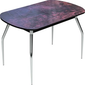 Обеденный раздвижной стол Ривьера исп.2 хром №5 (Exclusive h155/черный) в Элисте