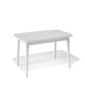 Обеденный раздвижной стол Kenner 1200M (Белый/Стекло белое глянец) в Элисте