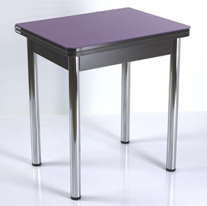 Кухонный пристенный стол СТОЛБУРГ СПА-02 СТ2, венге ЛДСП/стекло фиолетовый/39 прямые трубки хром в Элисте