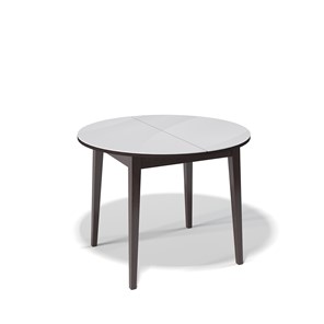 Кухонный круглый стол Kenner 1000M (Венге/Стекло белое глянец) в Элисте