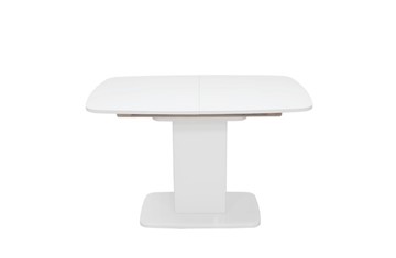 Кухонный раздвижной стол Leset Денвер 1Р (Белый лак/стекло глянцевое белое) в Элисте