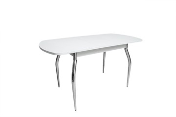 Кухонный раскладной стол ПГ-02СТ белое/белое/крашенные фигурные в Элисте - предосмотр 1