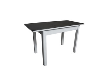 Кухонный раздвижной стол Айсберг-2СТ белое/черное/прямые массив в Элисте - предосмотр 1