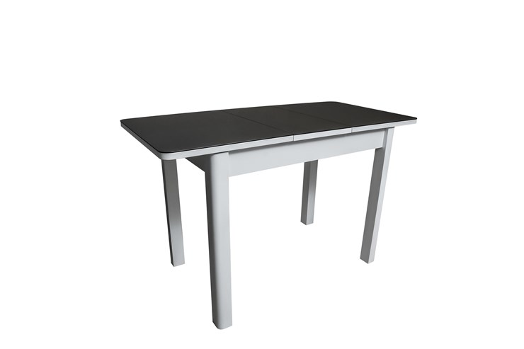 Кухонный раздвижной стол Айсберг-2СТ белое/черное/прямые массив в Элисте - изображение 1