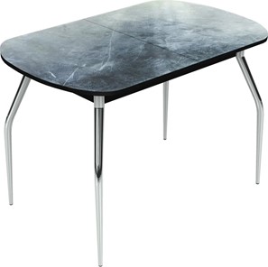 Обеденный раздвижной стол Ривьера исп.2 хром №5 (Exclusive h158/черный) в Элисте
