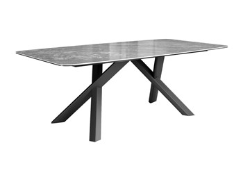 Обеденный стол DikLine KS220 керамика Monsoon (серый глянец JA688) / опоры черные в Элисте