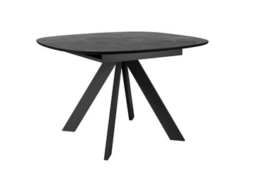 Керамический кухонный стол DikLine BK100 Керамика Черный мрамор/подстолье черное/опоры черные в Элисте