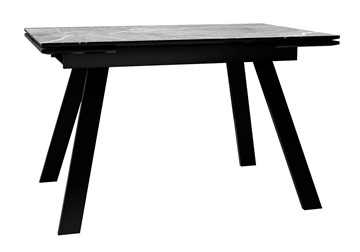 Керамический обеденный стол DikLine DKL140 Керамика Серый мрамор/опоры черные (2 уп.) в Элисте