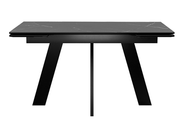Кухонный раскладной стол DikLine SKM140 Керамика Черный мрамор/подстолье черное/опоры черные (2 уп.) в Элисте