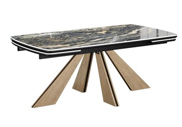 Керамический кухонный стол DikLine SKP180 Керамика Amadeus/подстолье черное/опоры дуб монтана (2 уп.) в Элисте