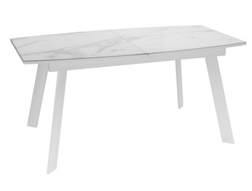 Раскладной стол Dikline XLS160 мрамор белый глянец/ножки белые в Элисте