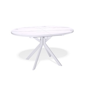 Овальный кухонный стол DO1300 (белый/керамика мрамор белый) в Элисте