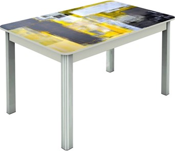 Кухонный раздвижной стол Гамбург исп.2 ноги метал. крашеные №23, Фотопечать (Текстура №51) в Элисте