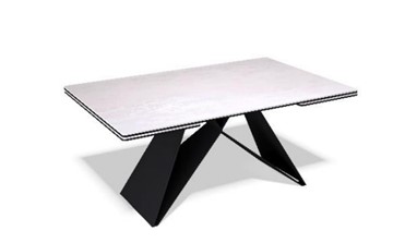 Кухонный раздвижной стол KB1400, черный/керамика белая в Элисте