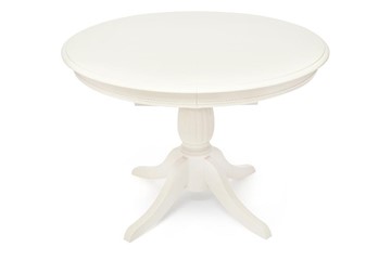 Обеденный раздвижной стол LEONARDO (Леонардо) Dia 107+46x76 pure white (402) в Элисте