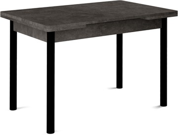 Кухонный стол раздвижной Кубика Милан-1 EVO, ноги металлические черные, серый камень в Элисте