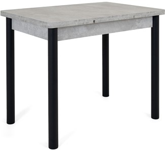 Обеденный раздвижной стол Кубика Милан-1 EVO, ноги металлические черные, светлый цемент в Элисте
