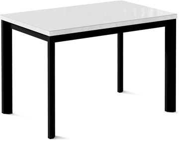 Кухонный стол раздвижной Кубика Нагано-1G (ноги черные, стекло cristal/белый цемент) в Элисте