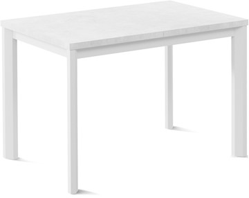 Кухонный стол раздвижной Кубика Нагано-2L (ноги металлические белые, белый цемент) в Элисте
