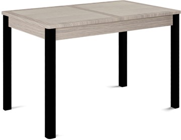 Обеденный раздвижной стол Кубика Ницца-1 ПЛ (ноги черные, плитка бежевая/лофт) в Элисте