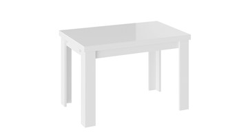 Кухонный стол раскладной Норман тип 1, цвет Белый/Стекло белый глянец в Элисте