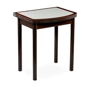 Кухонный стол раскладной НСПГ-02 СТК, венге/темно-коричневое/узор бело-медный/опоры прямые коричневые в Элисте