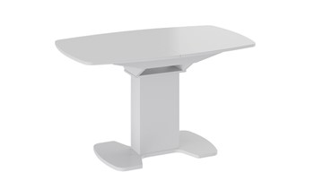 Кухонный стол раскладной Портофино (СМ(ТД)-105.02.11(1)), цвет Белый глянец/Стекло белое в Элисте