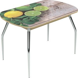 Кухонный раскладной стол Ривьера исп.1 ноги метал. крашеные №24 Фотопечать (Фрукты №33) в Элисте