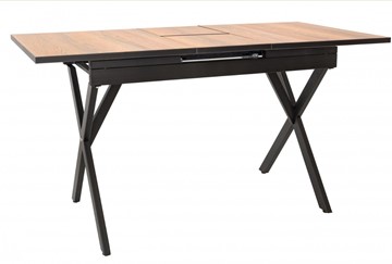 Кухонный стол раздвижной Стайл № 11 (1100/1500*700 мм.) столешница Оптивайт , фотопечать, форма Флан, с механизмом бабочка в Элисте
