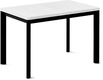 Маленький обеденный стол Токио-1L (ноги металлические черные, белый цемент) в Элисте