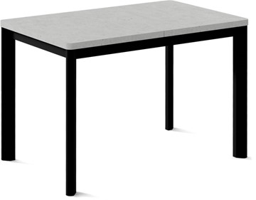 Обеденный раздвижной стол Кубика Токио-1L (ноги металлические черные, светлый цемент) в Элисте