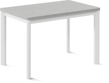 Кухонный стол раскладной Токио-3L (ноги металлические белые, светлый цемент) в Элисте