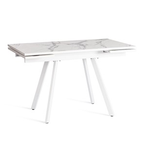 Стол обеденный раскладной VIGO ЛДСП/HPL/металл,120x80x30х30х75 см, Мрамор светлый/белый арт.20623 в Элисте