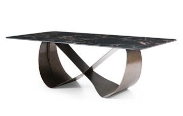 Кухонный обеденный стол DT9305FCI (240) черный керамика/бронзовый в Элисте