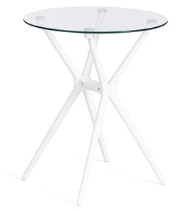 Стеклянный кухонный стол PARNAVAZ (mod. 29) пластик/стекло, 60х60х70,5 прозрачный/белый арт.19697 в Элисте