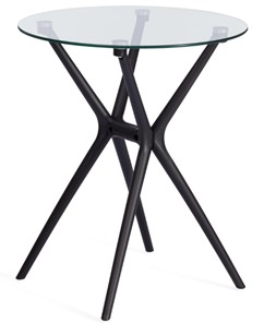 Стол из стекла PARNAVAZ (mod. 29) пластик/стекло, 60х60х70,5 прозрачный/черный арт.19698 в Элисте