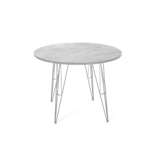 Круглый стол на кухню SHT-TU10 / SHT-TT 90 ЛДСП (бетон чикаго светло-серый/хром лак) в Элисте