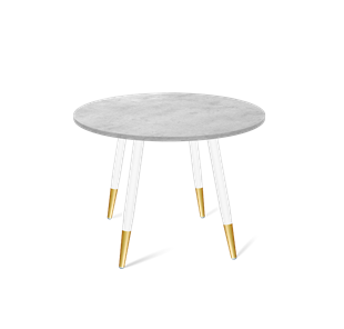 Маленький кухонный стол SHT-TU14 / SHT-TT 90 ЛДСП (бетон чикаго светло-серый/белый муар/золото) в Элисте