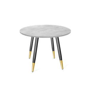 Кухонный круглый стол SHT-TU14 / SHT-TT 90 ЛДСП (бетон чикаго светло-серый/черный муар/золото) в Элисте