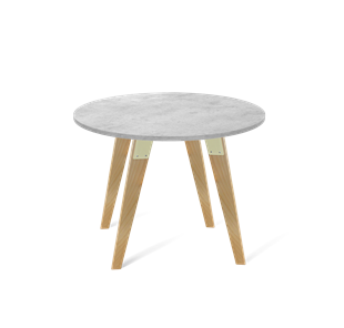 Кухонный круглый стол SHT-TU16 / SHT-TT 90 ЛДСП (бетон чикаго светло-серый/прозрачный лак) в Элисте