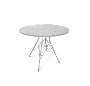 Кухонный круглый стол SHT-TU2-1 / SHT-TT 90 ЛДСП (бетон чикаго светло-серый/хром лак) в Элисте