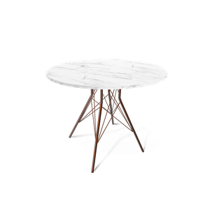 Мини-стол на кухню SHT-TU2-1 / SHT-TT 90 ЛДСП (мрамор кристалл/медный металлик) в Элисте