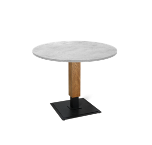Маленький обеденный стол SHT-TU22 / SHT-TT 90 ЛДСП (бетон чикаго светло-серый/дуб брашированный корич/черный муар) в Элисте
